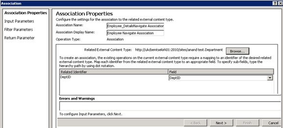 Association properties